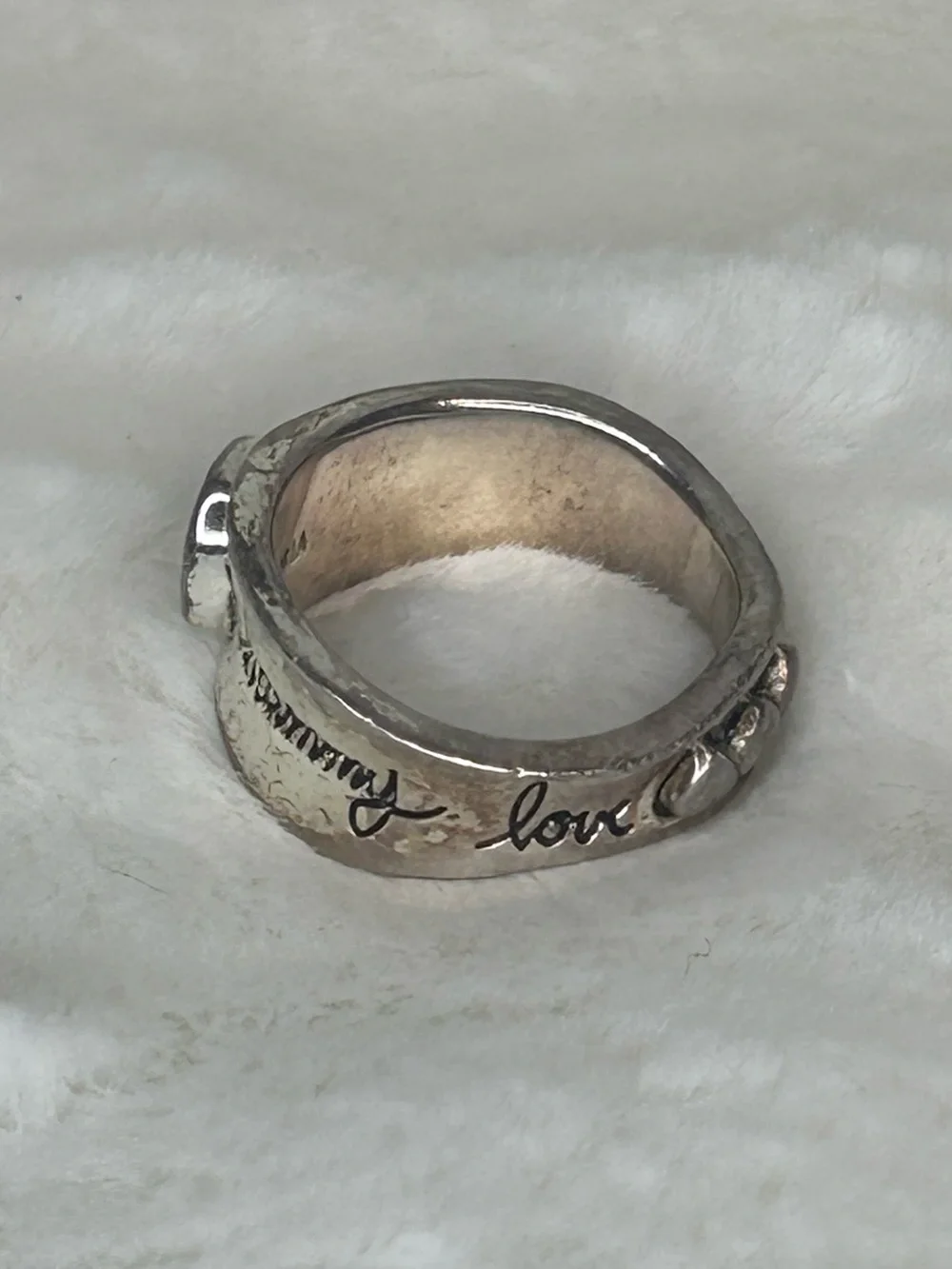 PEACE LOVE AND HARMONY STERLING SILVER 925 BAND RING